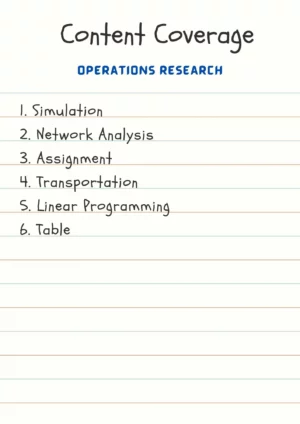 Operations Research for M.Com DU (Delhi University) by CA Raj K Agrawal