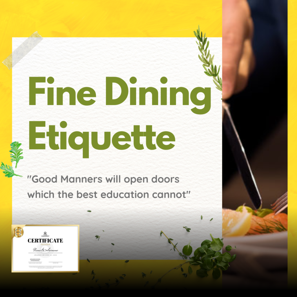 Fine Dining Etiquette Course by Khyati Pathak